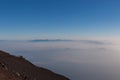 Mountain Landscape Above the Clouds in Morning Light Royalty Free Stock Photo