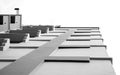 Look up at apartment housing in Thailand. Step of building.