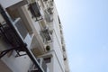 Look up at apartment housing in Thailand. Step of building. Royalty Free Stock Photo