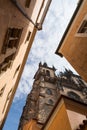 Look up at the buildings in Prague Royalty Free Stock Photo