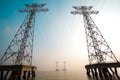 The high-voltage power transmission towers