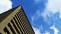 Look up multistory building against blue sky Royalty Free Stock Photo