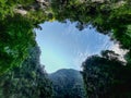 Look up view from Mirror lake in Ipoh, Perak. Royalty Free Stock Photo