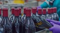 A Look into the Winemaking Process: Wine Bottling Line Royalty Free Stock Photo