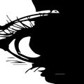 The look, a woman\'s eye, lashes in a minimalist-comic manner