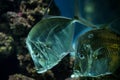 Lookdown Selene vomer, tropical aquarium with fish, Salt water marine fish, interesting american silver fish