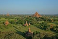 The late evening light catches the red bricks of the Dhammayan Gyi Temple on the plains of Bagan, in Myanmar Royalty Free Stock Photo