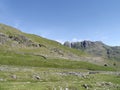 Looking across Oxendale to Langdale Pikes