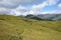 Looking along path on shallow hillside below Beda Fell