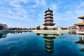 Reflected Immortal Pagoda in the Lake Royalty Free Stock Photo