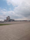 Looking from a small plane at the Airport Royalty Free Stock Photo