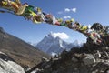 Looking back at Ama Dablam from Thukla pass Royalty Free Stock Photo