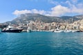 Looking Back at Monaco\'s Port Hercule from the End of the Pier