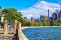 View of the Royal Botanic Garden and city skyline, Sydney, Australia Royalty Free Stock Photo