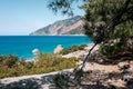 Agios Pavlos and turquoise sea from E4 walking trail, Crete