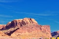 Looking back towards Moab Panorama views of desert mountain ranges along Highway 191 in Utah in fall. Scenic nature near Canyonlan