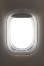 Looking through a big jet passenger plane window