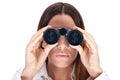 Looking through binocular Royalty Free Stock Photo