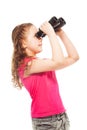 Looking with binoculars Royalty Free Stock Photo