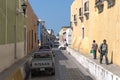 Looking into a colonial street in the historic center of campeche, mexico 2