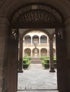 Looking into the courtyard of the Colegio de San Nicolas de Hidalgo