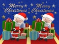 3D Render stereogram of Merry Christmas Santa Claus Royalty Free Stock Photo