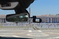 Car camera with view of Saint Peter& x27;s Square, Rome, Italy Royalty Free Stock Photo