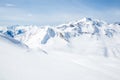 Looking down at Asulkan Pass and the Seven Steps to Paradise Ski line near Rogers Pass in the Canadian Rockies