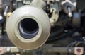 Looking down the barrel of large gun Royalty Free Stock Photo