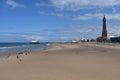 Looking down beach to Blackpool North Pier Royalty Free Stock Photo