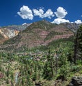 Looking Down From Box Canyon Falls onto Ouray, Colorado