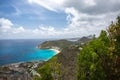 Looking Down from a Bridge Along the Coast of Saint BarthÃ©lemy in the Caribbean Sea Royalty Free Stock Photo