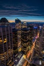 Calgary skyline at night Royalty Free Stock Photo