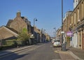 Looking down Carnoustie Town High Street on an Early Sunday morning in May.