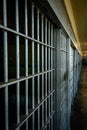 Looking Down Cell Block at Prison Cells Royalty Free Stock Photo