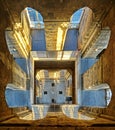 Looking down in the center of the Giotto bell tower in Florence Royalty Free Stock Photo