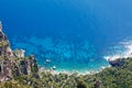 Looking Down Cliff onto Mediterranean Sea