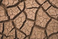 Looking down on Cracks in Dried Mud Royalty Free Stock Photo