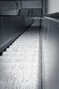 Looking down an empty escalator to the floor below Royalty Free Stock Photo