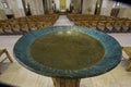 Close up of the font in Guildford Cathedral Royalty Free Stock Photo