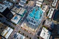 Looking down on Frost Bank Tower Owl Building spikes and Modern Architecture Skyline Cityscape - Austin , TX , USA Royalty Free Stock Photo