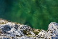 Looking down on green water in the Smokies Royalty Free Stock Photo