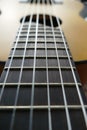 Closeup of guitar fret board Royalty Free Stock Photo