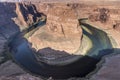 Looking down into Horseshoe Bend Page Arizona in the early morning Royalty Free Stock Photo