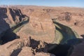 Looking down into Horseshoe Bend Page Arizona in the early morning Royalty Free Stock Photo