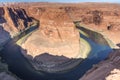 Looking down into Horseshoe Bend Page Arizona in the early morning Royalty Free Stock Photo