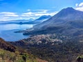Looking down on Lake Atitlan & 5 volcanoes, Guatemala Royalty Free Stock Photo