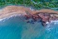 Large rocks and boulders on ocean beach. Royalty Free Stock Photo