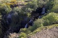 Looking down at Lealt Falls on the Isle of Skye in the Scottish Highlands