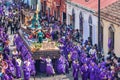 Looking down on Lent procession, Antigua, Guatemala